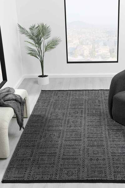 Prestige Halı Eko Antrasit Salon Oturma Odasi Çocuk Odasi Yatak Odasi Halisi EKO344