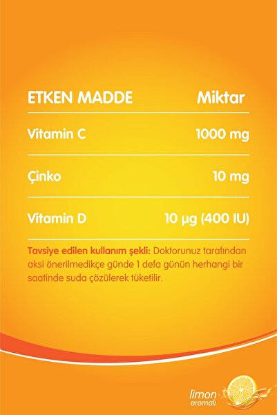 MDC Vitamin C & Çinko & Vitamin D 20 Efervesan Tablet