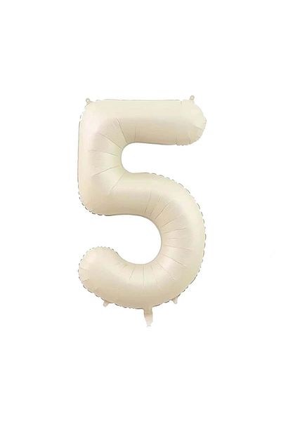 Organizasyon Pazarı 34 inch 5 Cream Color Number Foil Balloon