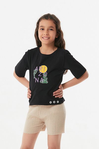 Fulla Moda Tricou pentru fetiță brodat Arizona