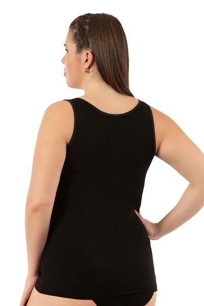 ÖZKAN underwear Özkan 25922 Γυναικείο πλεκτό εσώρουχο βισκόζης ελαστικό μαλακό χοντρό λουράκι με στρογγυλή λαιμόκοψη