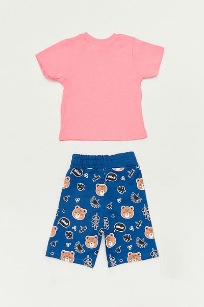 Fulla Moda Teddy Bear Printed Crew Neck Boy Suit
