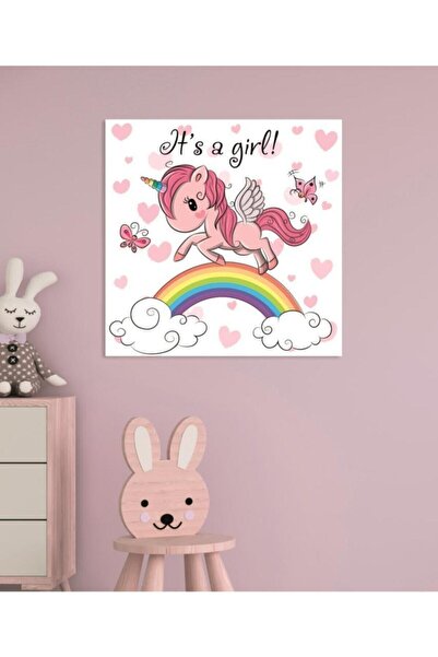 Generic Brand Decorativ pentru camera copiilor It's A Girl Ponny Wall HD Prin...