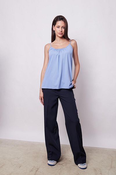 Jument Tricou elegant pentru femei - Span Blended, Snur Sling, Snur ajustat, Albastru deschis