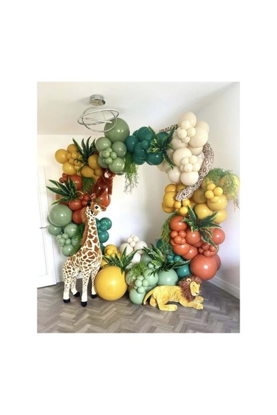 Organizasyon Pazarı Balloon Set Mildew Green-Burnt Orange-Turmeric-Dark Green...