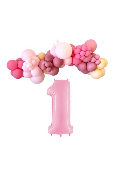 Organizasyon Pazarı Fuchsia and Pink Balloon Set - 1 34inch A.pembefolyobalon 30 Piece Chain