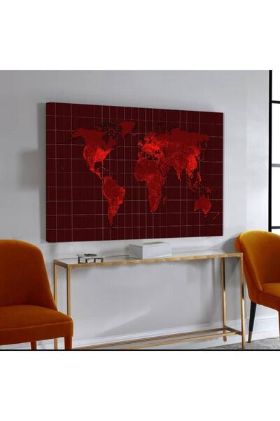 Limitless Design Map Pattern Decorative Stylish Hd Print Canvas Painting