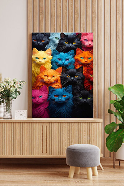 Limitless Design Pictură decorativă pe pânză cu imprimare HD cu pisici, impri...