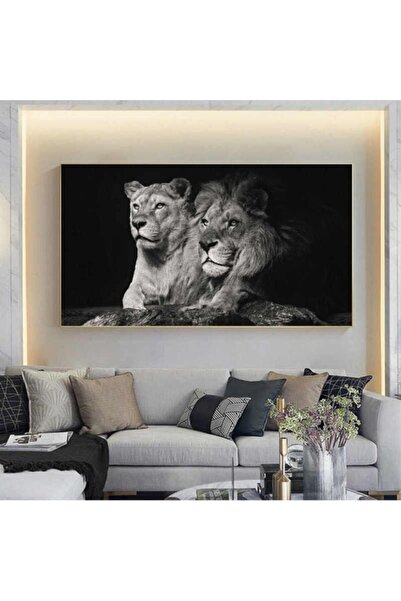 gurbaart Aslan Dijital Baskı Yatay Kanvas Elegant Tablo Sanat Elegant Tablosu...