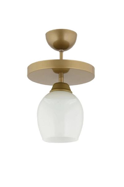 Lambadar Modern White Glass Single Round Plafonier - Chandelier Living Room Kitchen Bedroom Hall