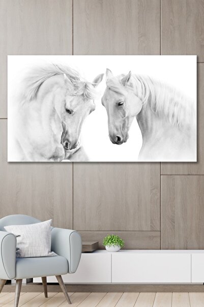 Limitless Design 100x140 Dimensiune gigantă Cai nobili Tablou pe pânză cu imp...