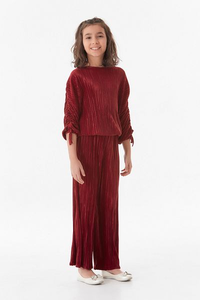 Fulla Moda Corded Crew Neck Girl's Suit