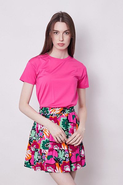 Jument Bluză tricou pentru femei Fujiya - guler nul, întindere fără riduri, mânecă scurtă elegantă, lycra