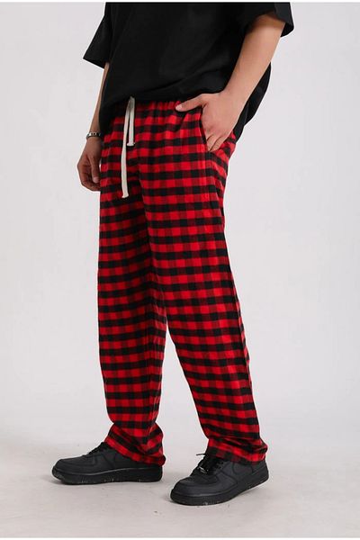 weywot Square Plaid Patterned Casual Sweatpants