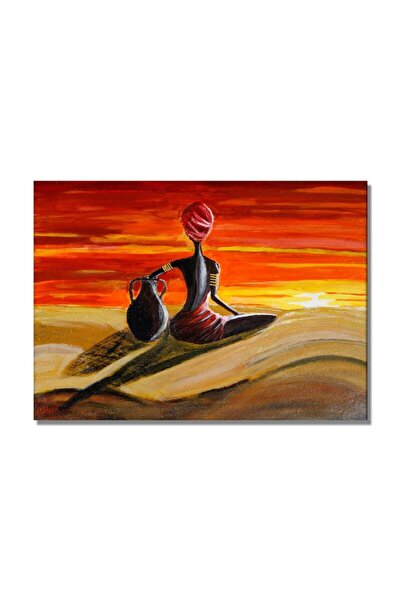 KanvasSepeti Африкански жени Фигуративни картини, маслени картини върху висок...