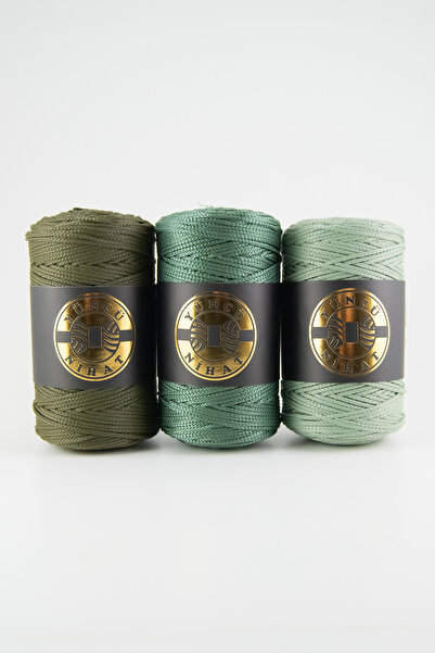 Yüncü Nihat 200 gr - 200 Mt - 2.5 Mm Koyu Yeşil (643) Polyester Makrome Ipi Çanta Ipi Supla Ipi Örgü Ipi