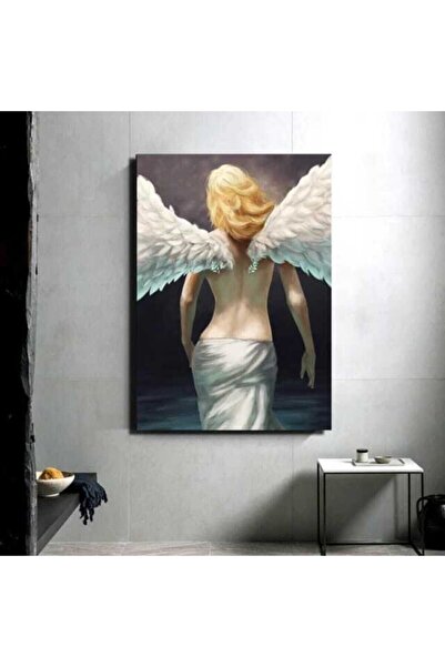 GülsenArt Dekoratif Angel Wıth Wıngs HD Dijital Baskı Dikey Kanvas Tablo Otur...