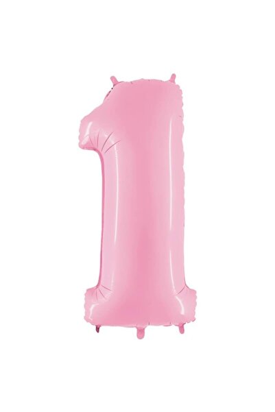 Organizasyon Pazarı 34 inch 1 Light Pink Color Number Foil Balloon