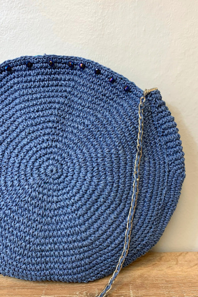 Uretti Derya 1944 - Синя паперова сумка з перехресними ременями