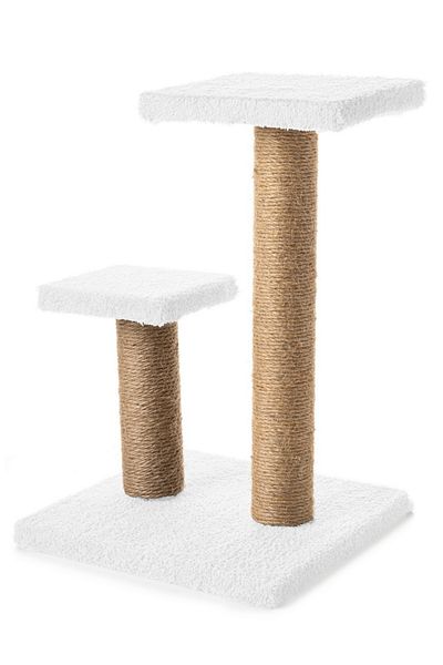 BEYLİNİ 2-Piece Plush Fabric Cat Scratch Kit - Erasable Disassembled, 42cm, 2-Step White Jump and Scratch