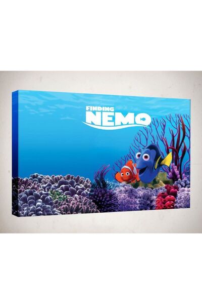 TosbArt Yüksek Kalite Dijital Dikey Baskı Kanvas Tablo - Kayıp Balık Nemo Çoc...