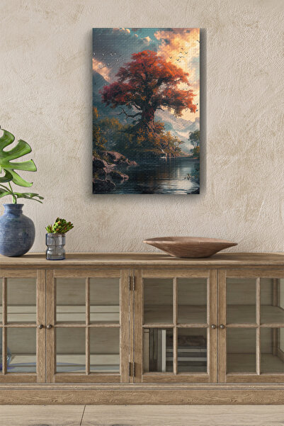 Limitless Design Lonely Orange Tree Hd Print Canvas Painting Hd Digital Print...