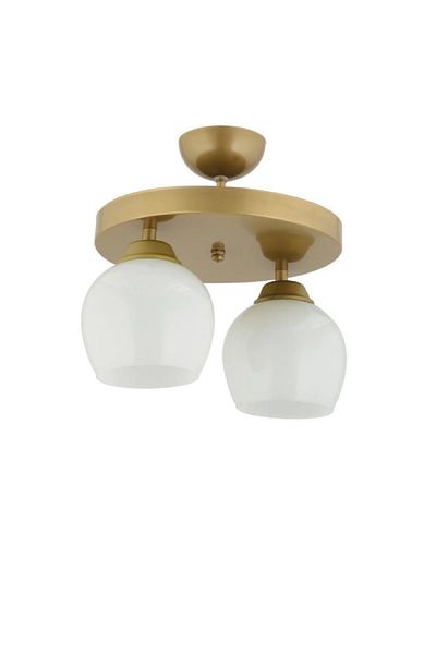 Lambadar White Double Glass Round Plafonier - Chandelier Living Room Kitchen Bedroom Hall