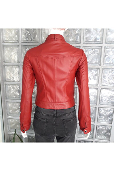 duarte deri Duarte Hakiki Deri Kırmızı Kadın Mont