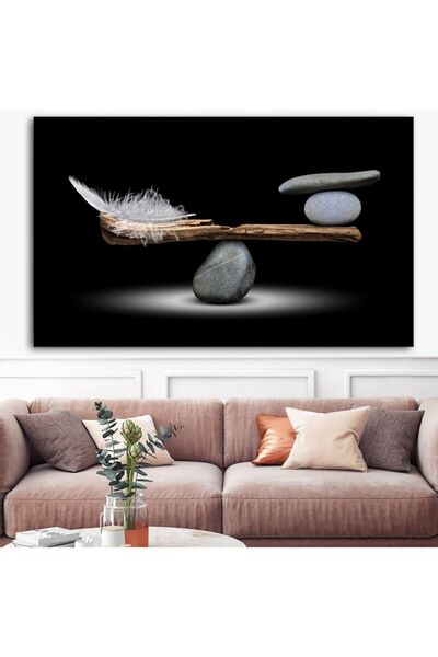 GülsenArt Dev Boyut Denge HD Dijital Baskı Yatay Kanvas Tablo Ofis İşyeri Otu...