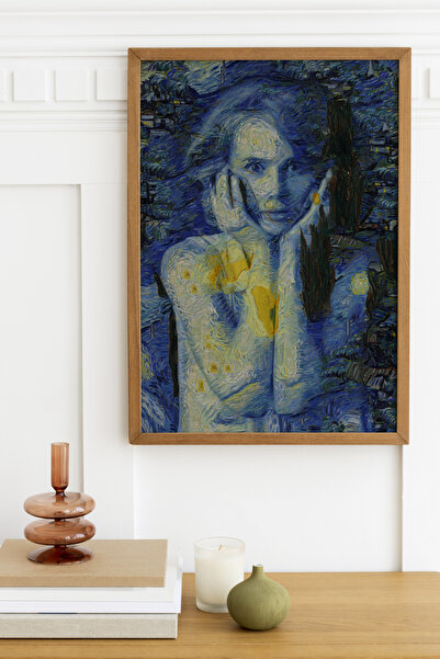 Limitless Design Ženska slika u stilu Van Goga, HD print na platnu