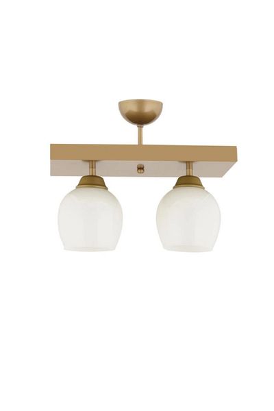Lambadar Modern White Double Rectangular Plafonier - Glass Chandelier, Living Room, Kitchen and Bedroom