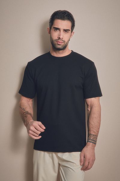 Fulla Moda Μπλουζάκι Jacquard Crew Neck