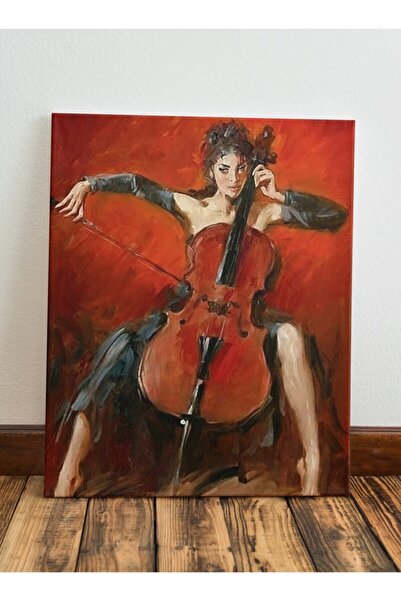 Limitless Design Devojka svira violinu, uljana slika, HD print na platnu