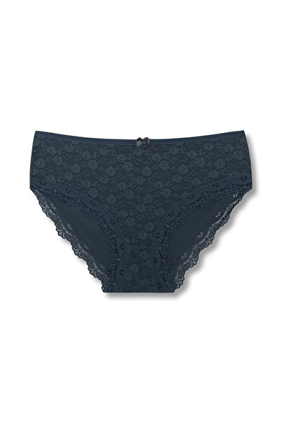 HNX 7'li Pamuklu Önü Dantel Yüksek Bel Büyük Beden Kadın Külot