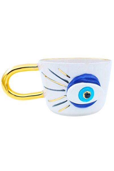 Monako Limited Edition 150 ml Turkish Coffee Cup with Gold Processing, Evil E...