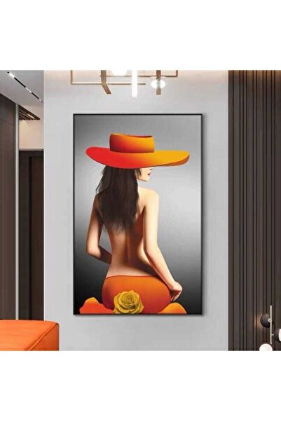 Limitless Design Dekorativna žena i narančasta HD print slika na platnu