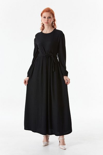 Fulla Moda Φόρεμα με ζώνη Fullamodest Wrinkled Fabric