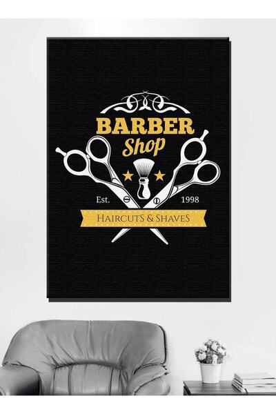 Generic Brand Decorative Custom Men's Barber Black Yellow Berbershop Hd Print...