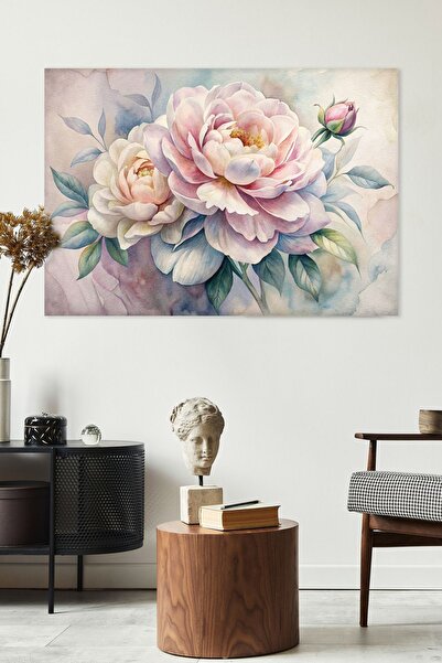 Limitless Design Tablou pe pânză cu imprimare HD modernă cu flori 3D - Pictur...