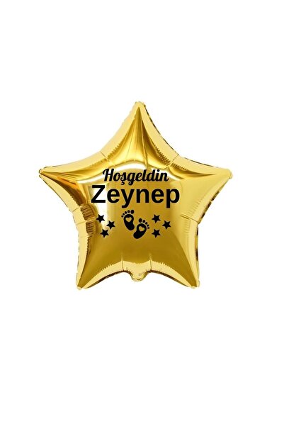 Organizasyon Pazarı 18 inç Gold Renk Yeni Doğan Kişiye Özel Hoşgeldin Bebek Y...
