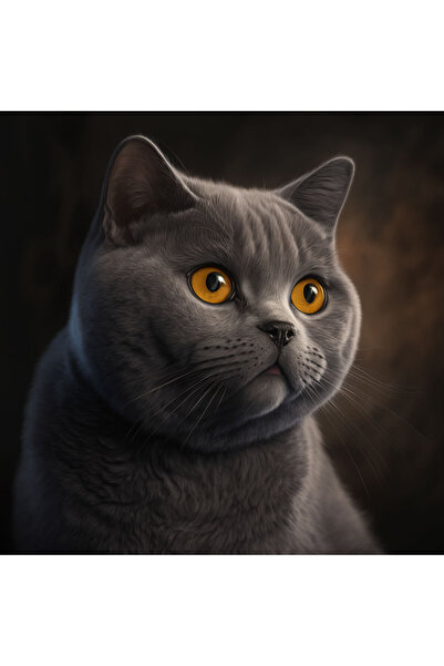 Genel Markalar BRİTİSH KEDİ HD Baskı Kanvas Tablo HD Dijital Baskı Kare Kanva...