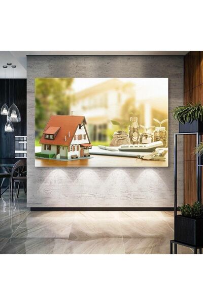 gurbaart Emlak Ev Real Estate Birikim Hesap Makinası HD Dijital Yatay Baskı K...