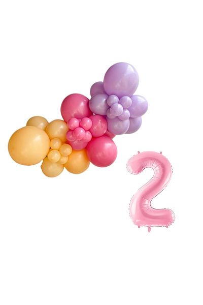 Organizasyon Pazarı 2-34 Inchpembefolyobalon 30 Pieces Fuchsia and Macaron Lilac Balloons Set