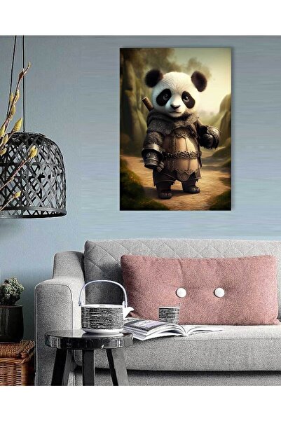 Limitless Design Tablou pe pânză cu imprimare HD cu panda drăguță și războinică