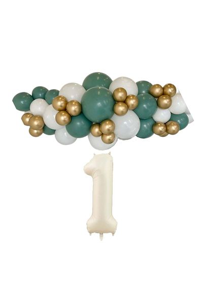 Organizasyon Pazarı 1 Year Birthday Set Island Tea-White-Chrome Gold 30 Lu (Cream)