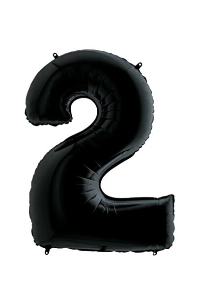 Organizasyon Pazarı 34 inç 2 Siyah Renk Rakam Folyo Balon