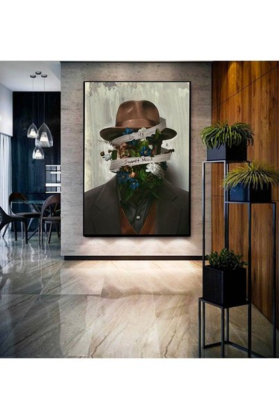 gurbaart Dekoratif Soyut Sanat Ahşap HD Baskı Kanvas Tablo HD Dijital Baskı D...
