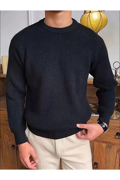 COOL TARZ Мъжко черно трикотажно облекло с кръгло деколте с плитка