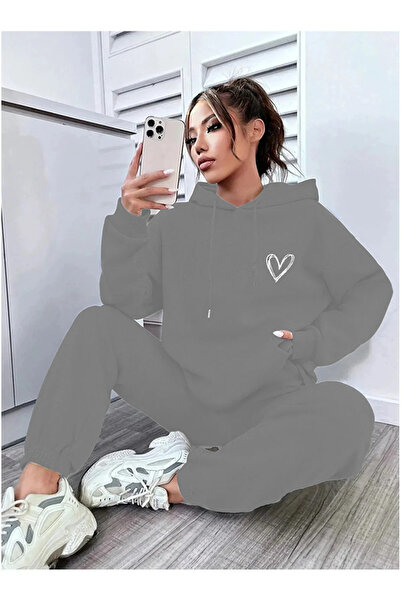 MODARAMA BEYAZKALP BASKILI kapşonlu eşofman takımı (SWEAT - EŞOFMAN)