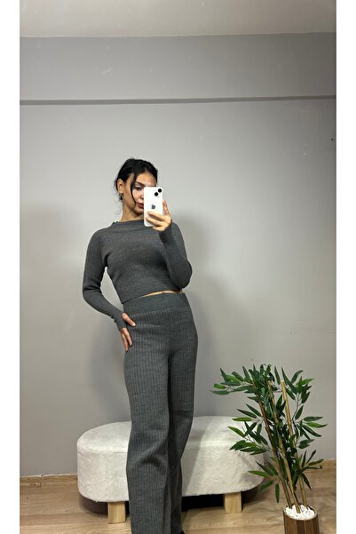 TAKIM Parmak Geçmeli Bisiklet Yaka Fitilli 2’li Triko Takım